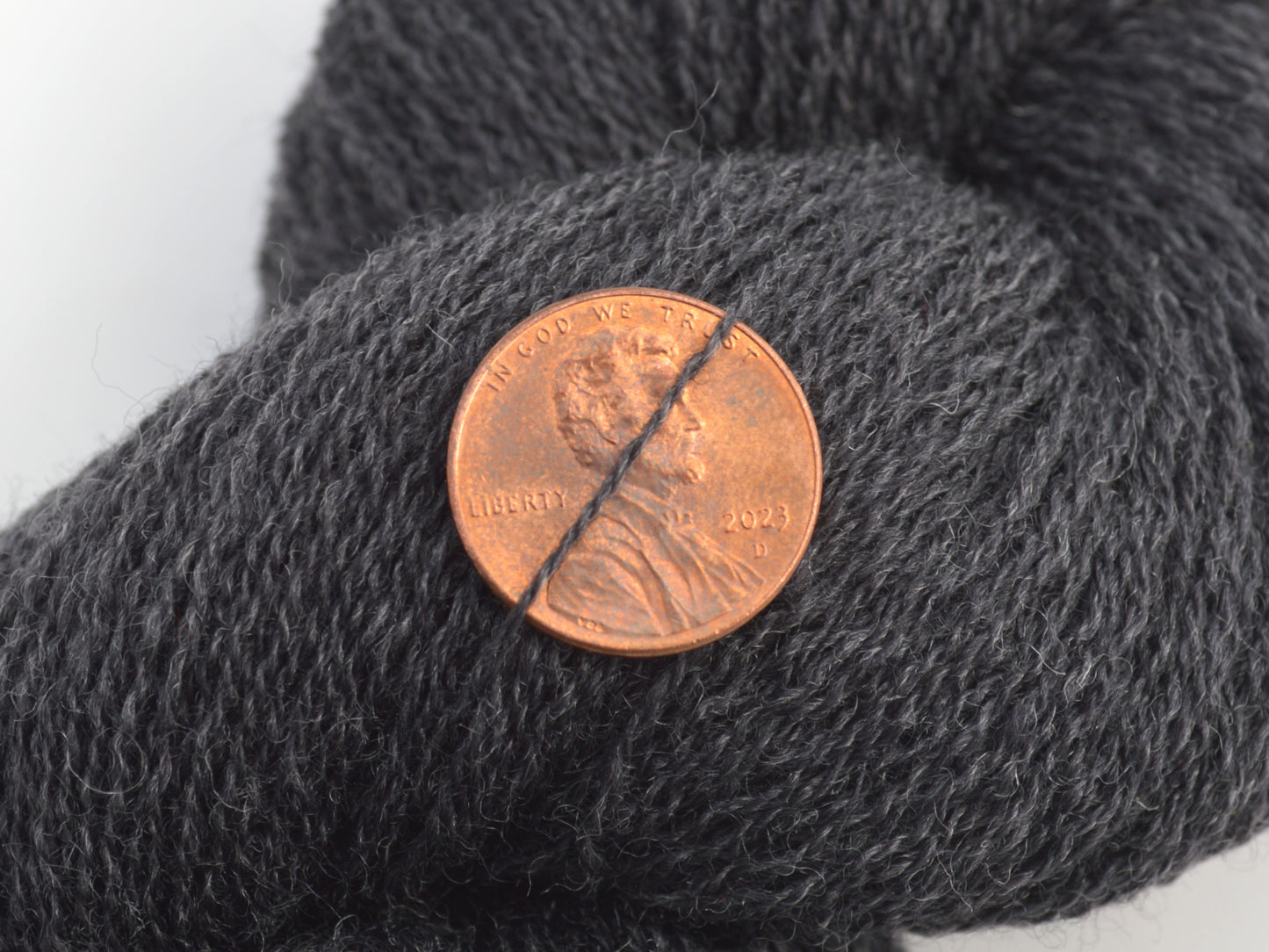 Lace Weight Merino Wool Recycled Yarn in Charcoal Gray