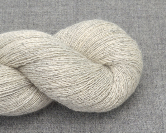 Lace Weight Recycled Silk Cashmere Yarn in Light Gray