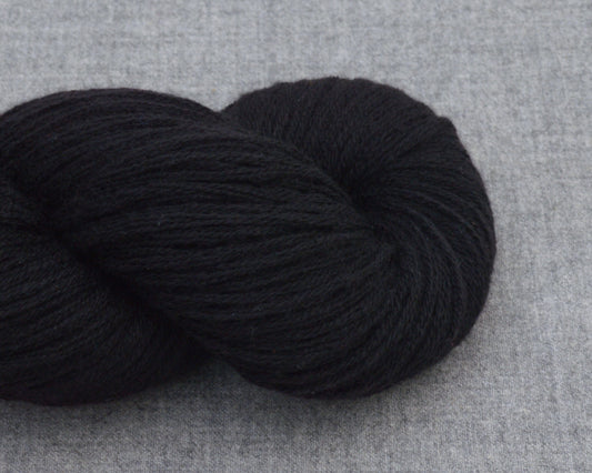 Worsted Weight Recycled Cashmere Yarn in Black