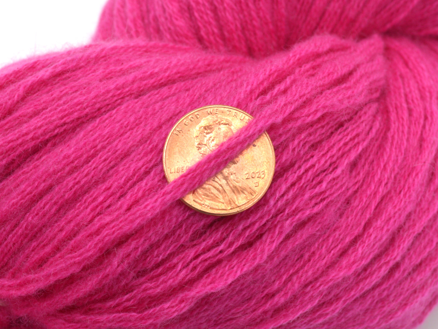 Bulky Weight Recycled Cashmere Yarn in Hot Pink