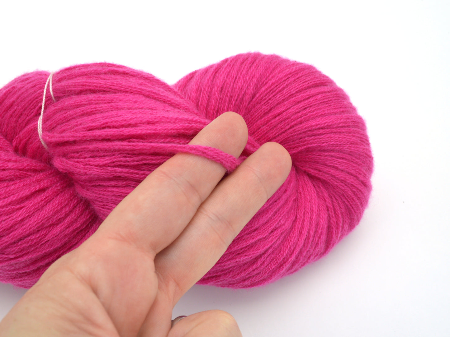 Bulky Weight Recycled Cashmere Yarn in Hot Pink
