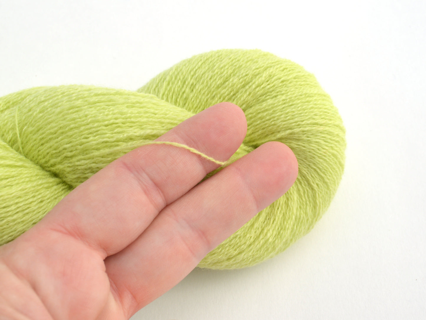 Lace Weight Recycled Cashmere Yarn in Chartreuse