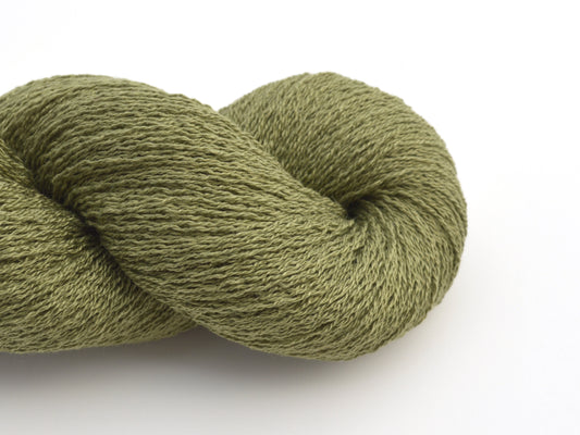 Lace Weight Silk Cashmere Recycled Yarn in Dark Sage Green