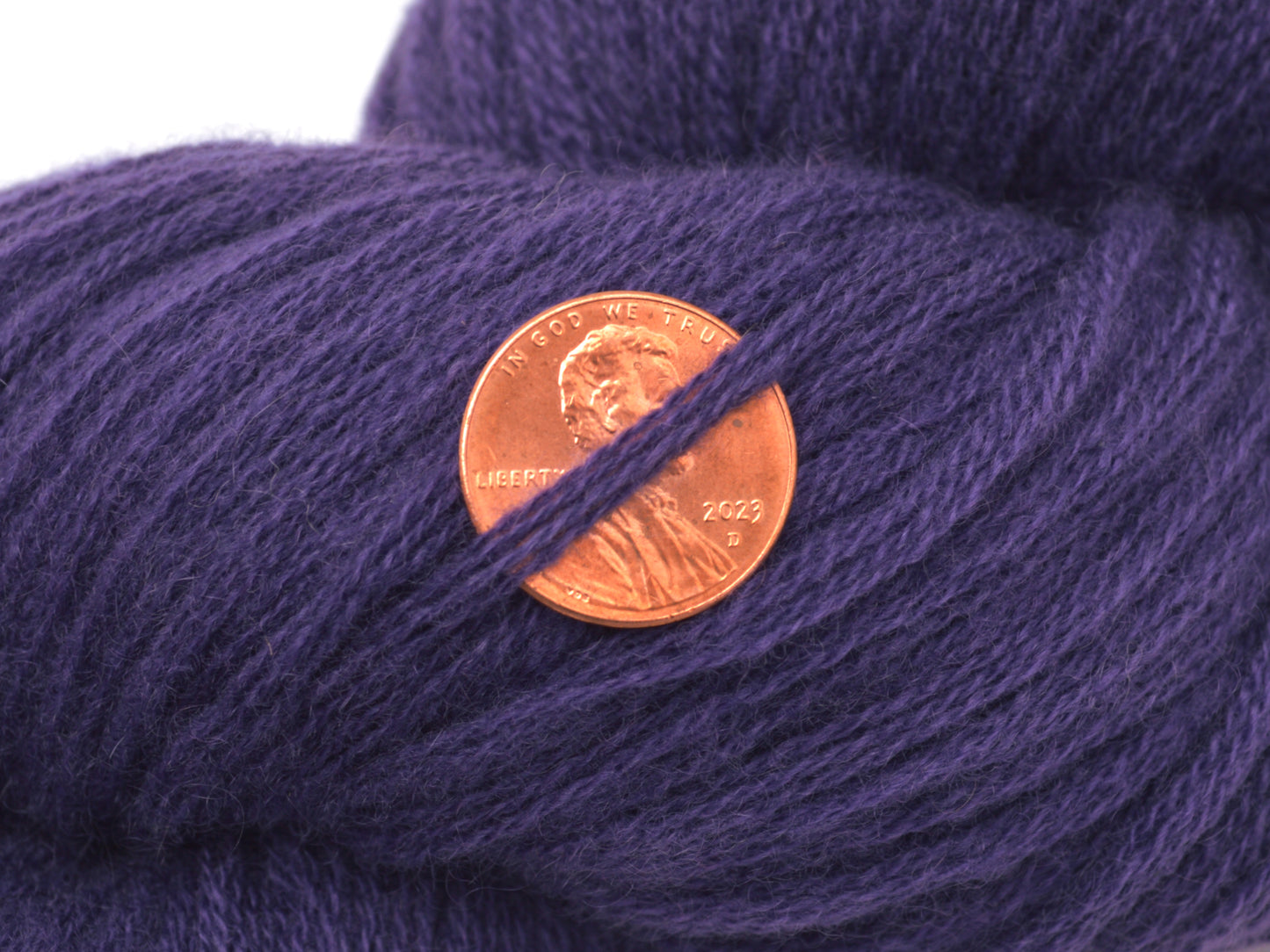 Bulky Weight Recycled Cashmere Yarn in Deep Purple