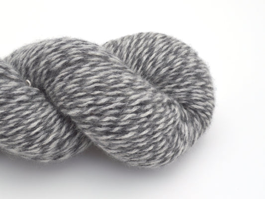 Light Worsted Weight Recycled Cashmere Yarn in Grey and White