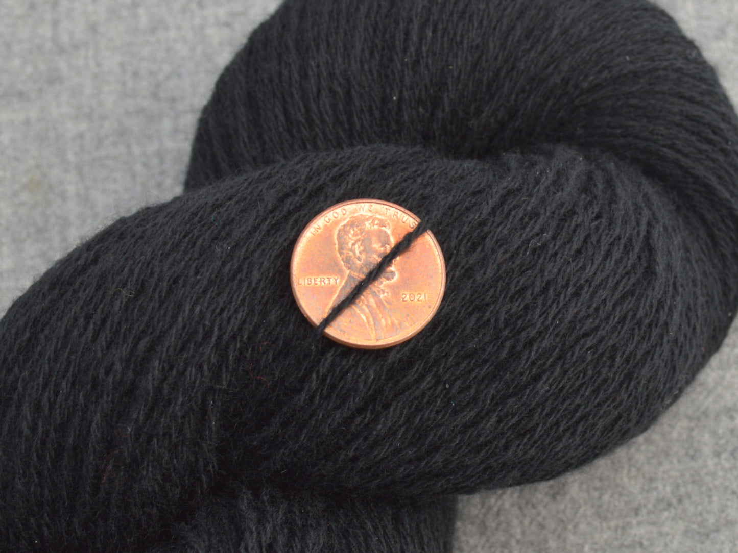 Heavy Lace Weight Recycled Cashmere Yarn in Black