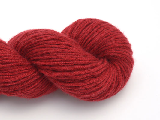 Worsted Weight Recycled Cashmere Yarn in Red