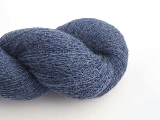 Lace Weight Silk Cashmere Recycled Yarn in Denim Blue
