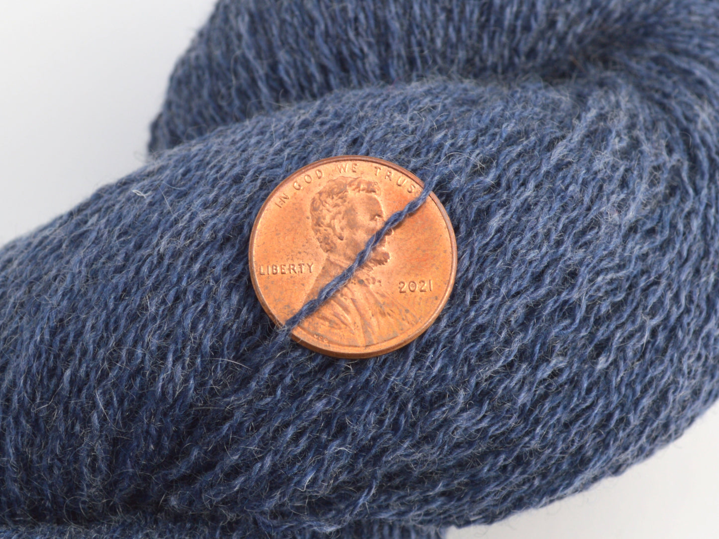 Lace Weight Silk Cashmere Recycled Yarn in Denim Blue