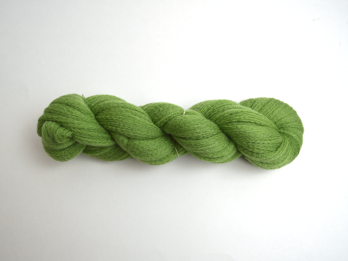 Lace Weight Recycled Merino Wool Yarn in Pistachio Green