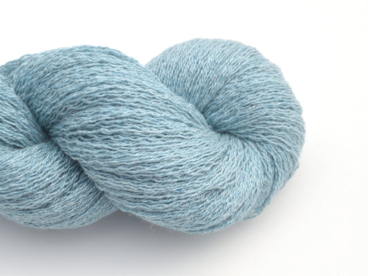 Lace Weight Recycled Silk Cashmere Yarn in Powder Blue