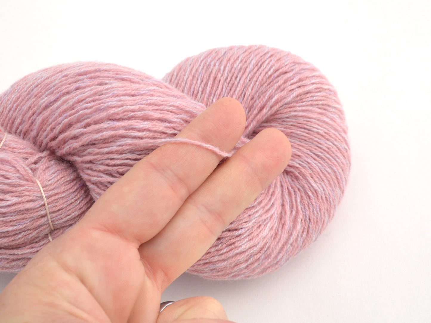 Fingering Weight Recycled Cashmere Yarn in Muted Pink