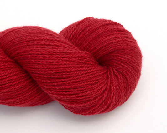 Lace Weight Recycled Cashmere Yarn in Classic Red