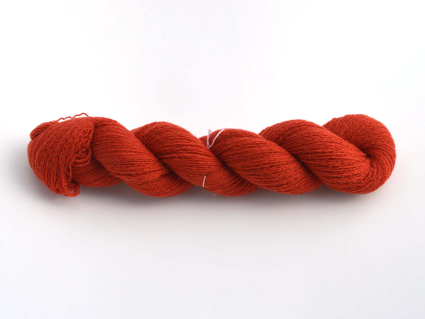 Heavy Lace Weight Recycled Cashmere Yarn in Rusty Red