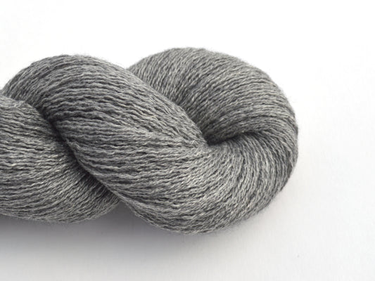 Lace Weight Recycled Silk Cashmere Yarn in Medium Gray
