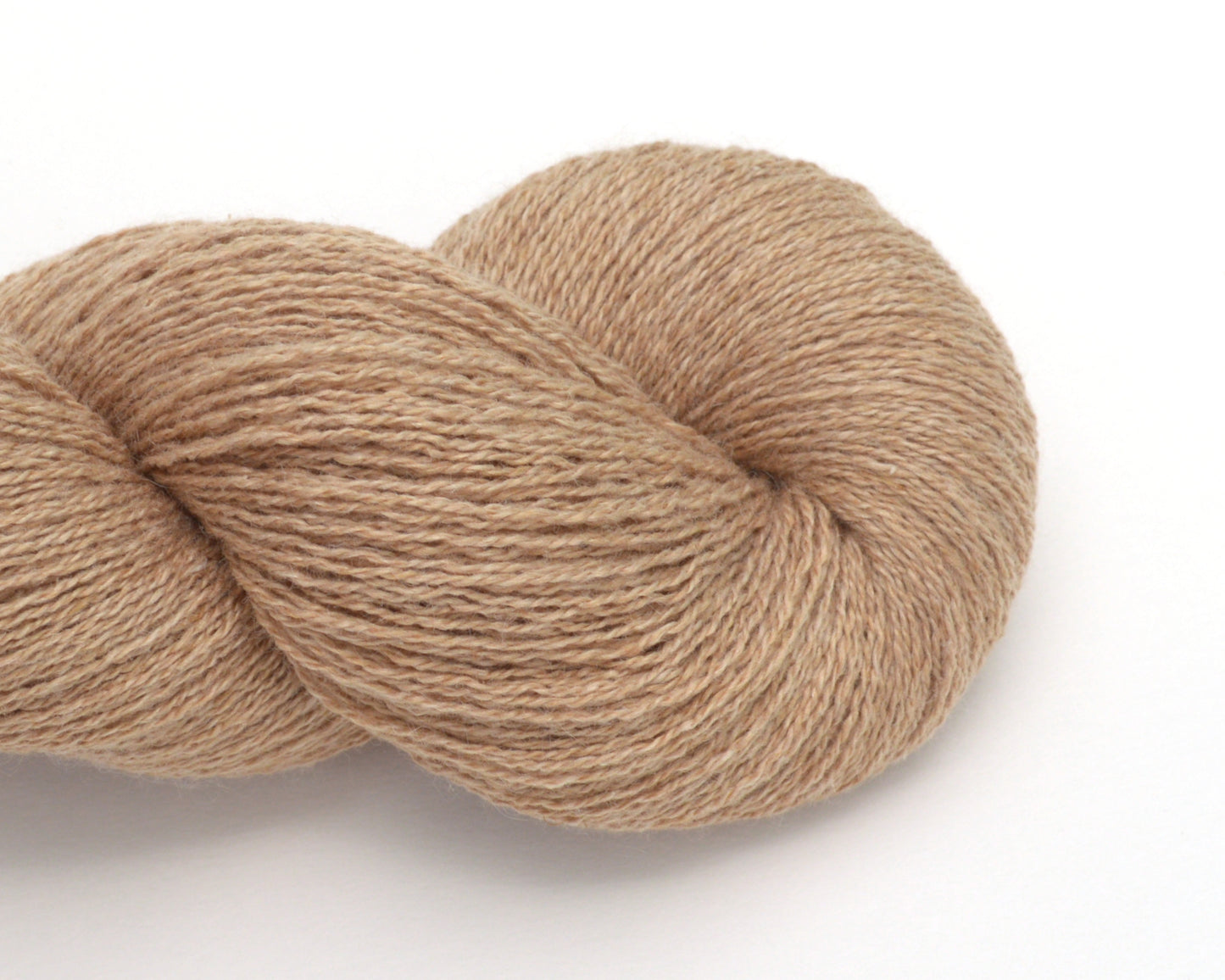 Lace Weight Recycled Silk Cashmere Yarn in Tan