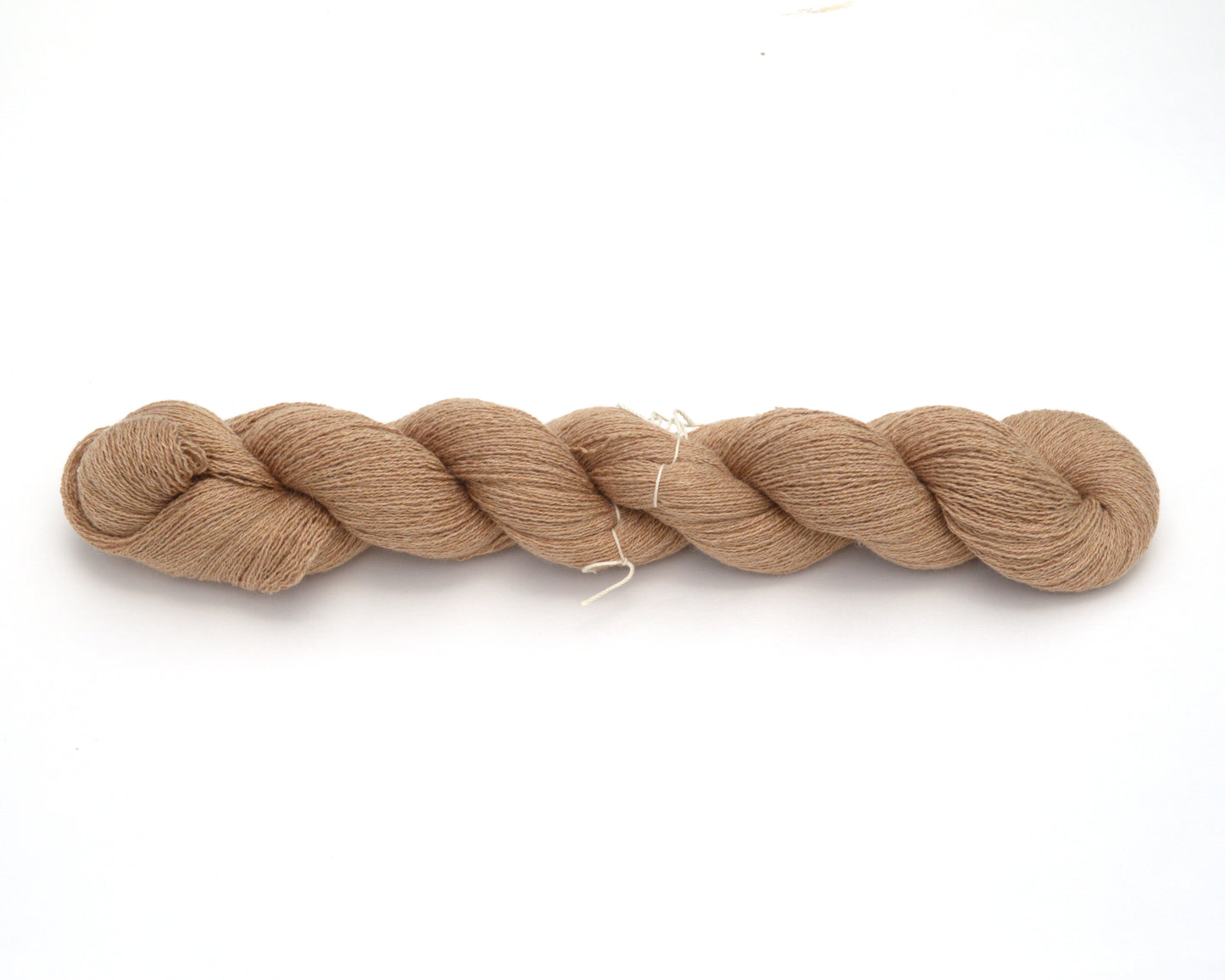 Lace Weight Recycled Silk Cashmere Yarn in Tan
