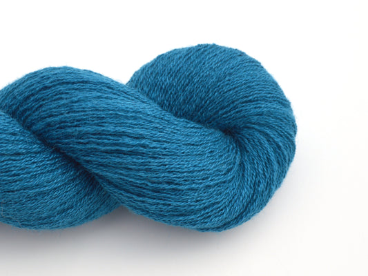 Lace Weight Silk Cashmere Recycled Yarn in Teal Blue