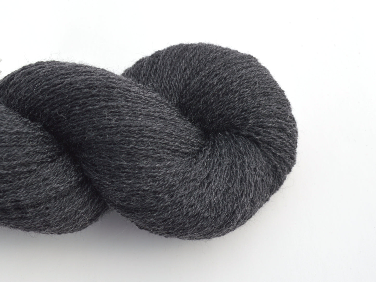 Lace Weight Merino Wool Recycled Yarn in Charcoal Gray