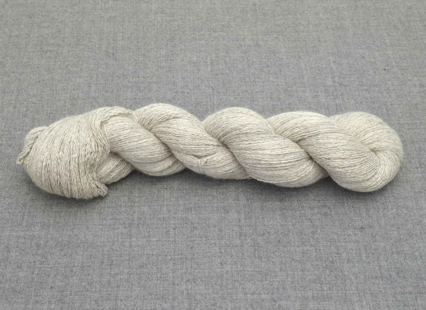 Lace Weight Recycled Silk Cashmere Yarn in Light Gray