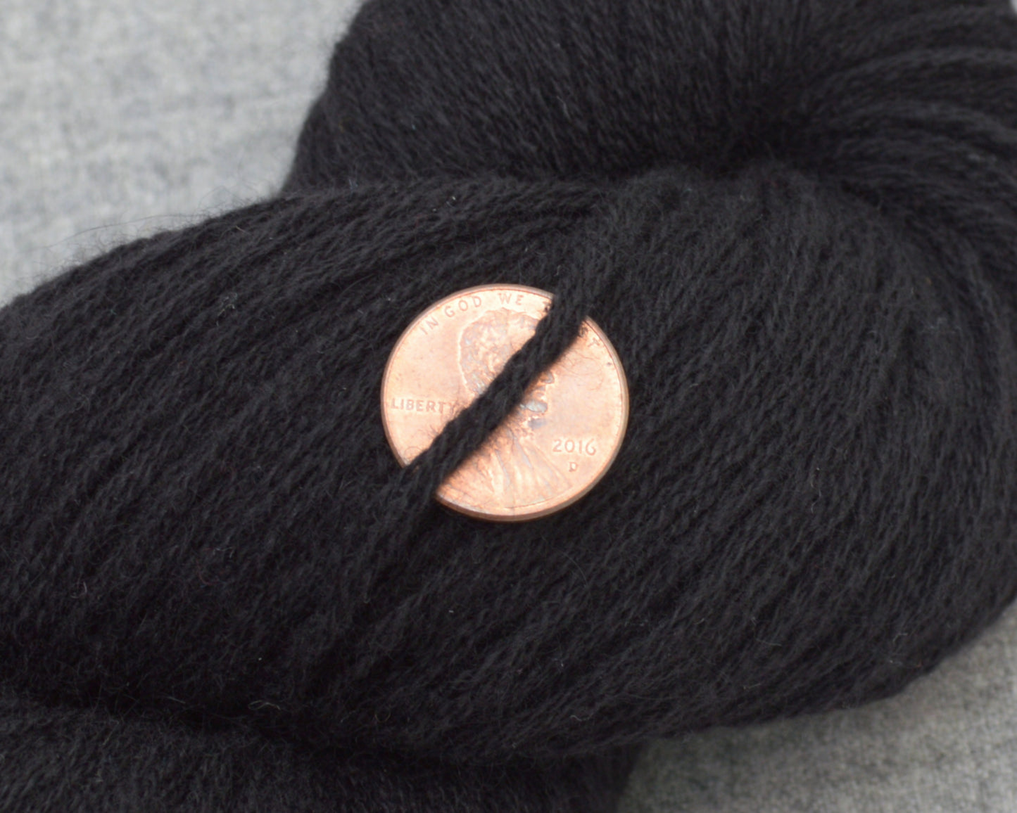 Worsted Weight Recycled Cashmere Yarn in Black