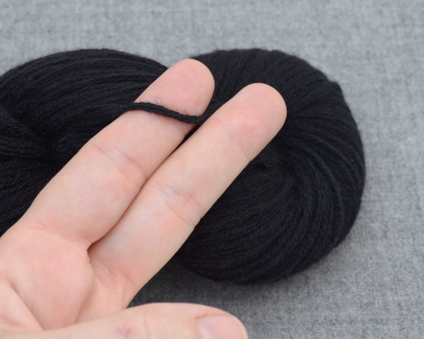 Worsted Weight Recycled Cashmere Yarn in Black