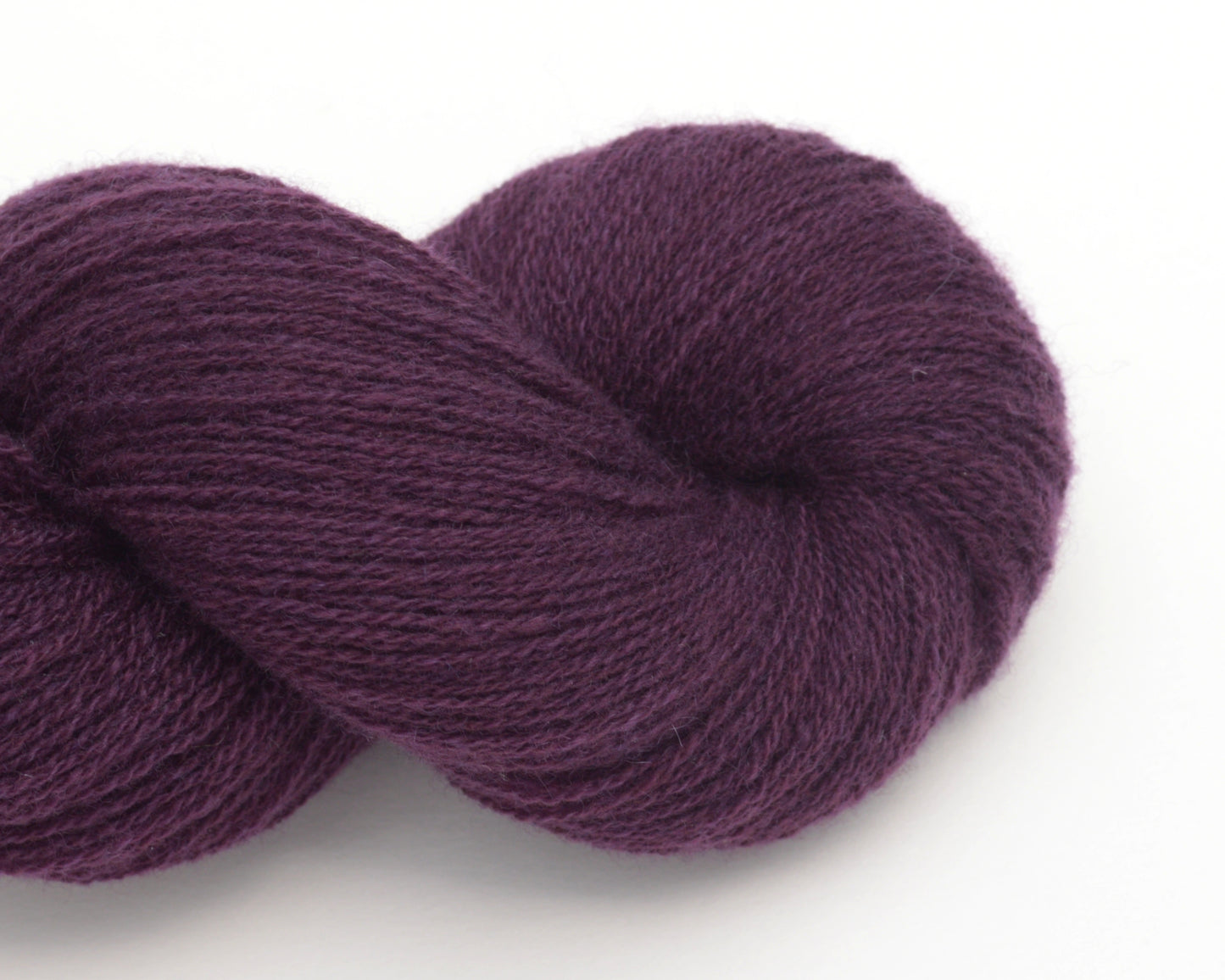 Lace Weight Recycled Cashmere Yarn in Eggplant Purple