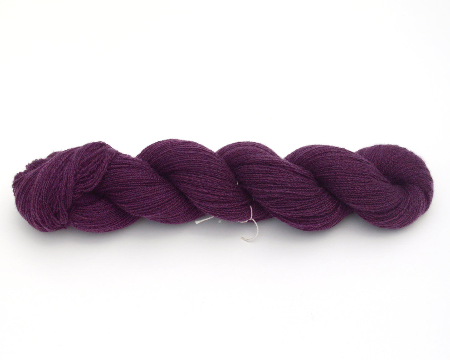 Lace Weight Recycled Cashmere Yarn in Eggplant Purple