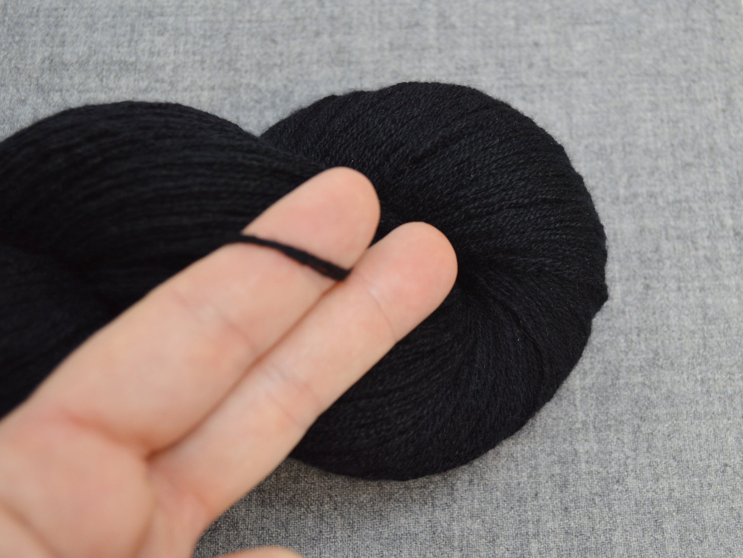 Light Sport Weight Cashmere Recycled Yarn in Black