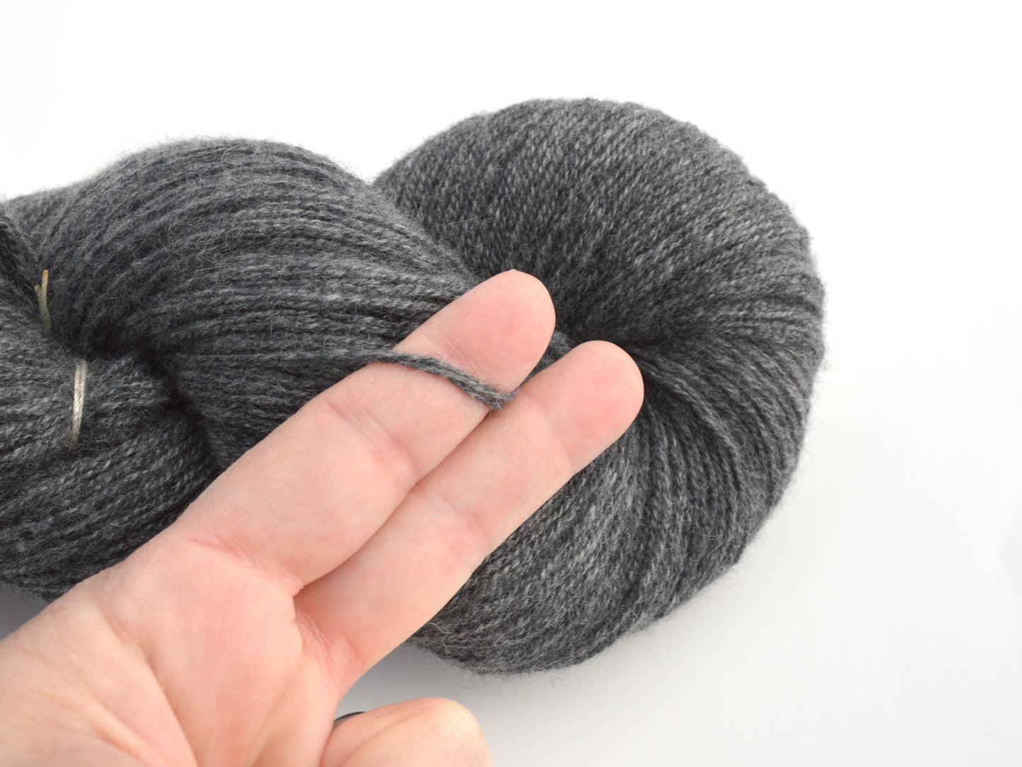 Worsted Weight Recycled Cashmere Yarn in Dark Gray