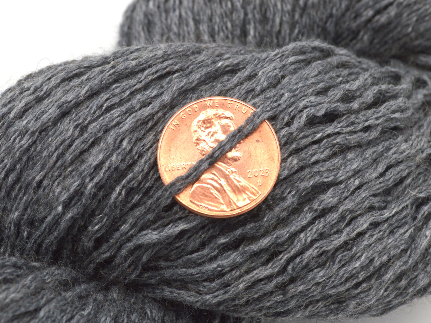 Sport Weight Silk Cashmere Recycled Yarn in Dark Gray