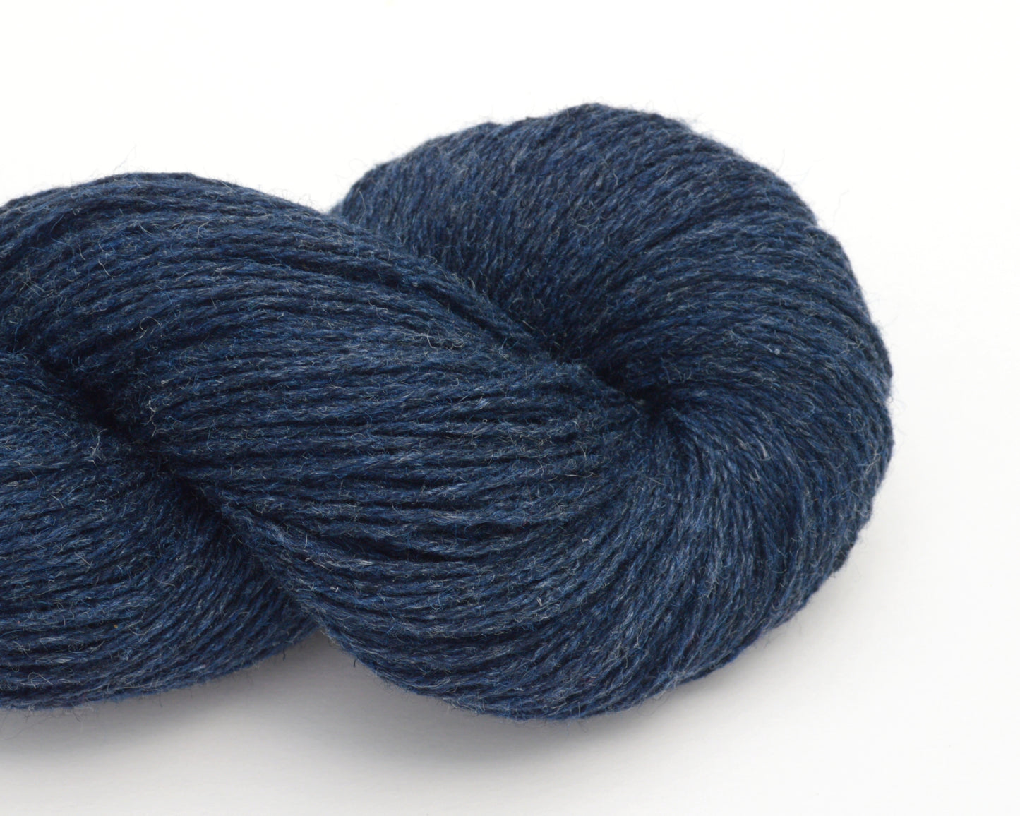 Fingering Weight Recycled Silk Yarn in Indigo Blue