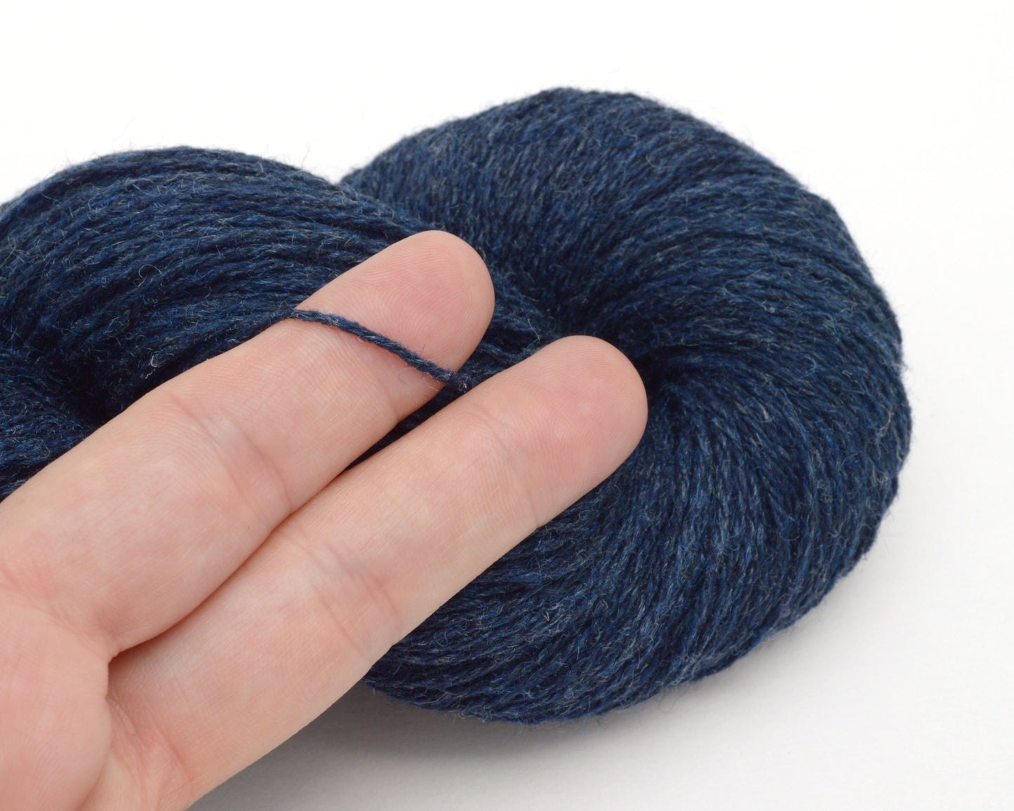 Fingering Weight Recycled Silk Yarn in Indigo Blue