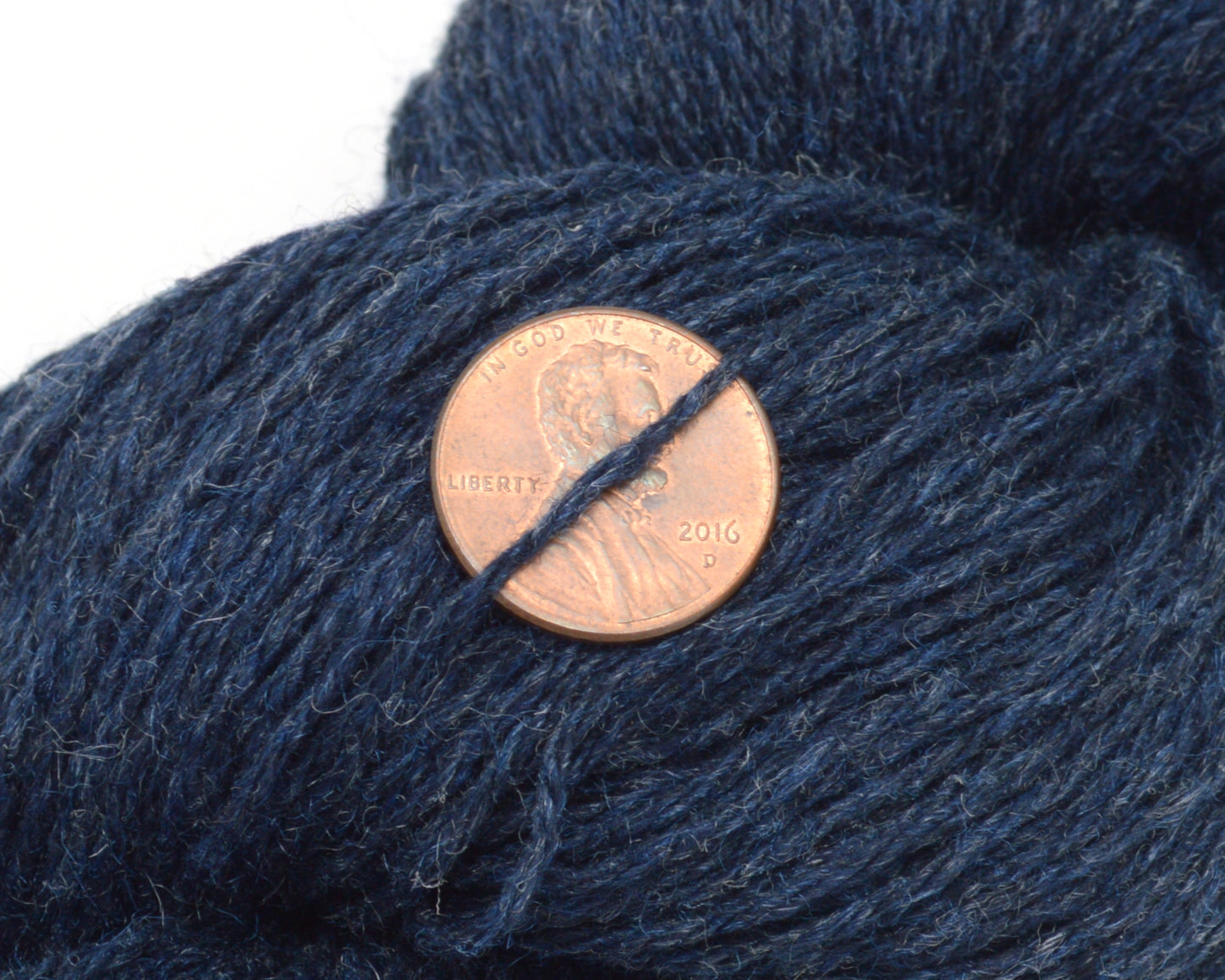 Fingering Weight Recycled Silk Yarn in Indigo Blue