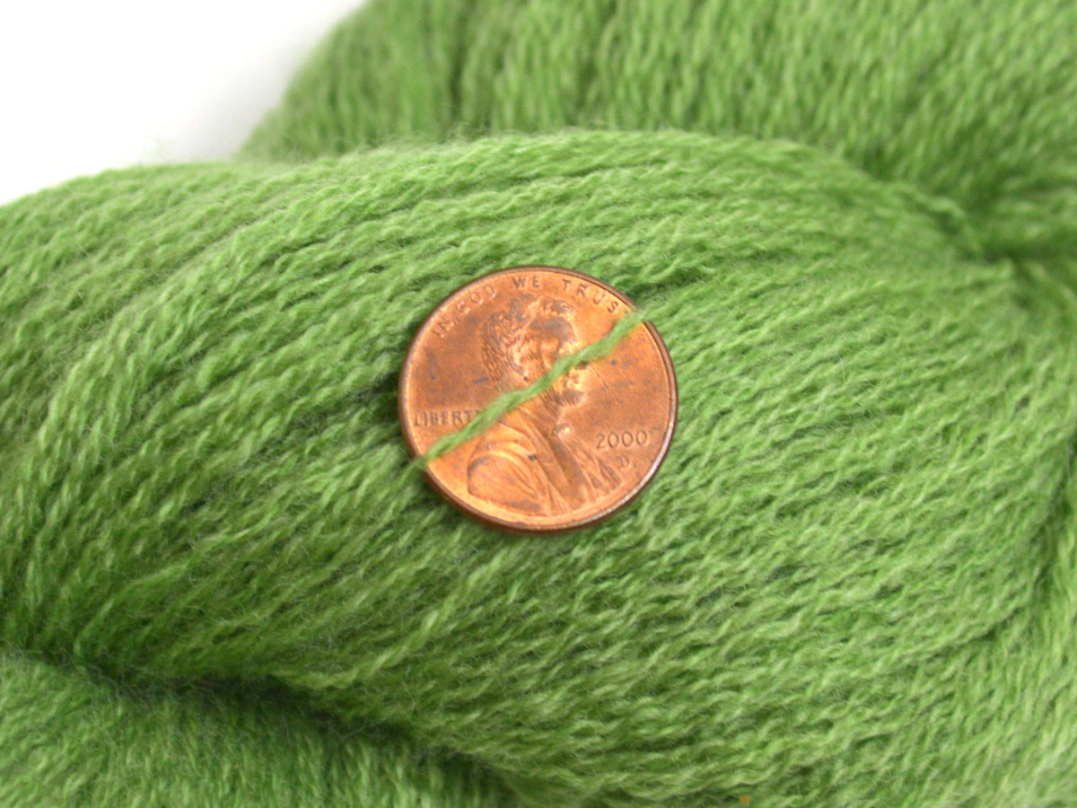 Lace Weight Recycled Merino Wool Yarn in Pistachio Green