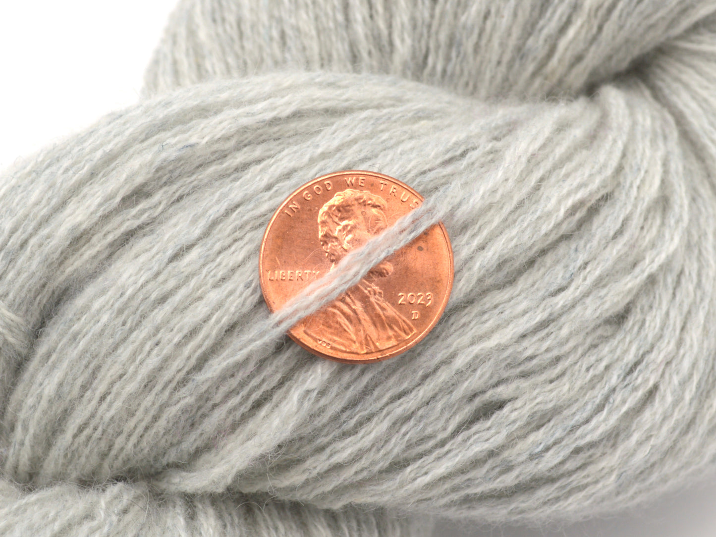 Light Worsted Weight Recycled Yarn in Light Gray