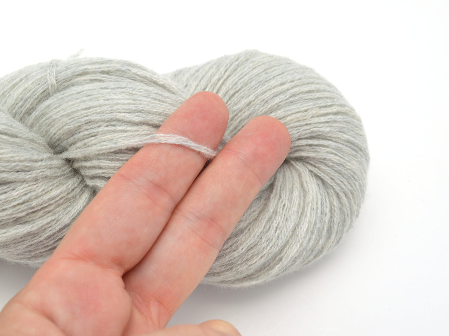 Light Worsted Weight Recycled Yarn in Light Gray