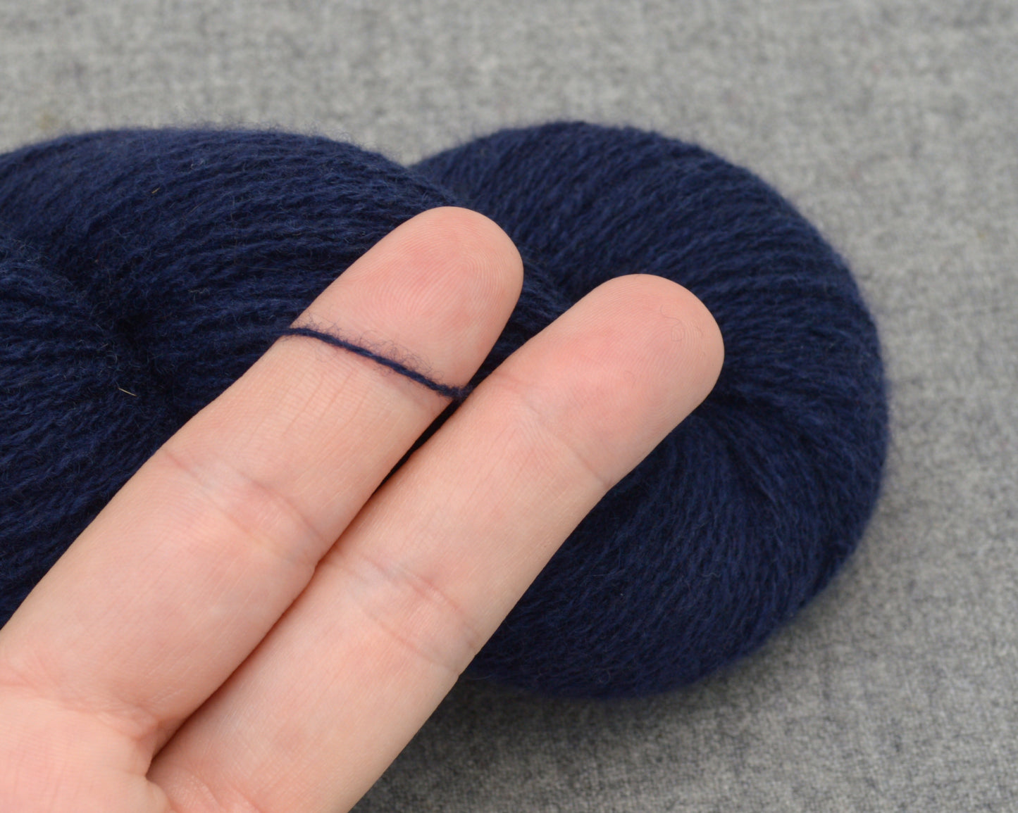 Lace Weight Recycled Cashmere Yarn in Navy Blue