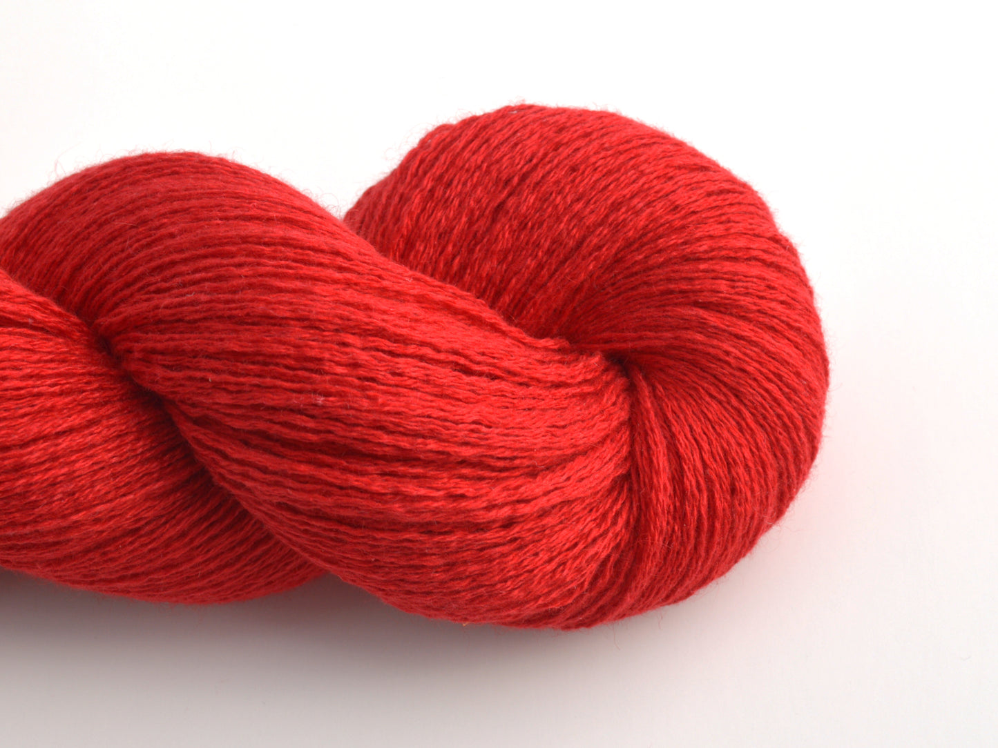 Heavy Lace Weight Recycled Silk Cashmere Yarn in Classic Red