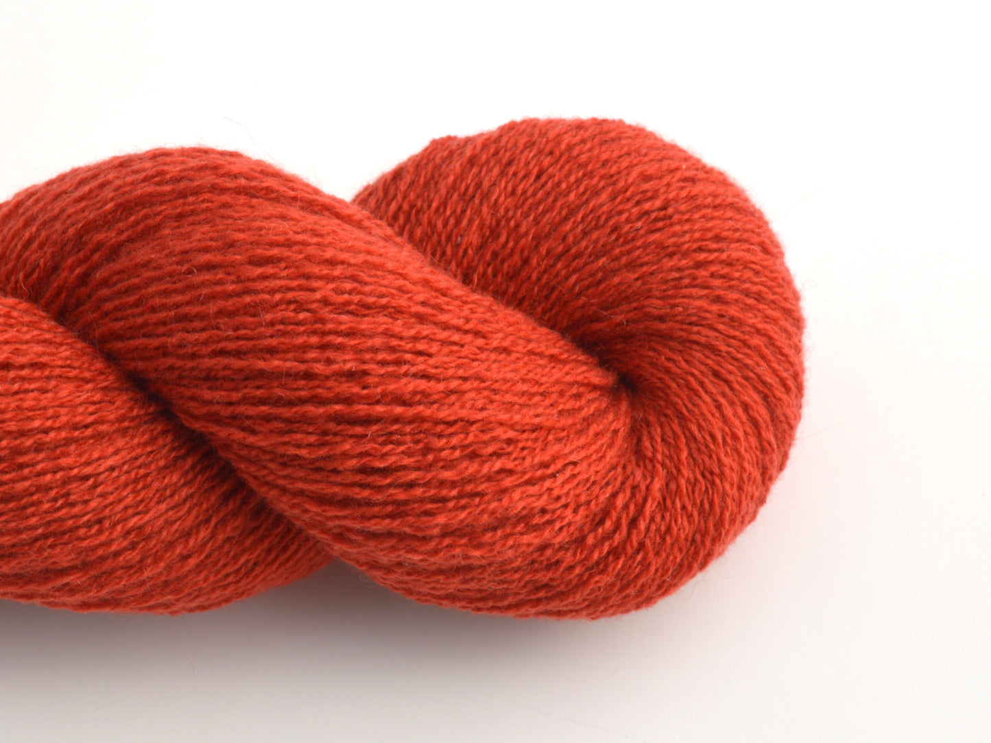 Heavy Lace Weight Recycled Cashmere Yarn in Rusty Red