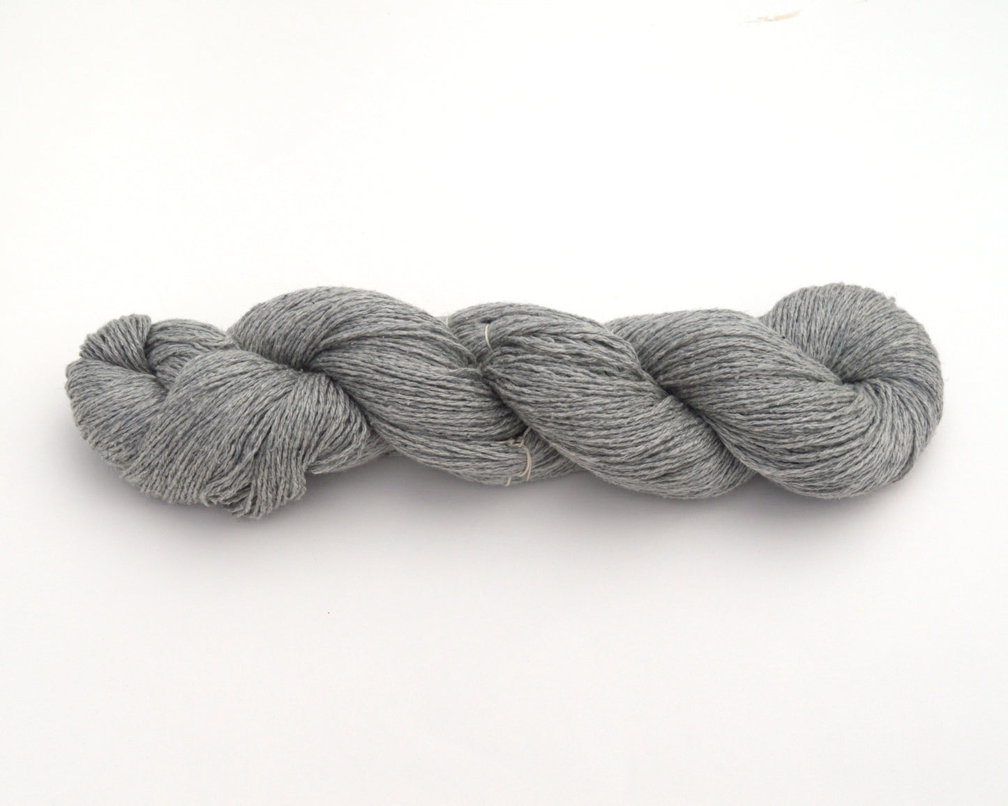 Fingering Weight Recycled Tussah Silk Yarn in Silver Gray