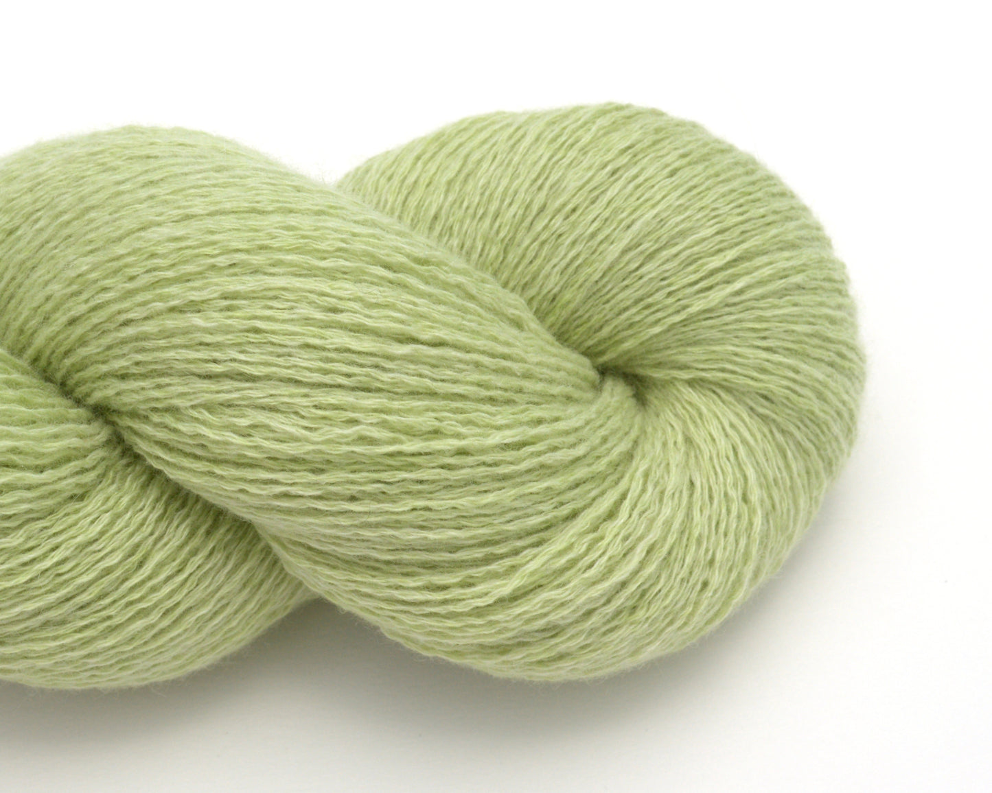 Heavy Lace Weight Recycled Cashmere Yarn in Key Lime Green