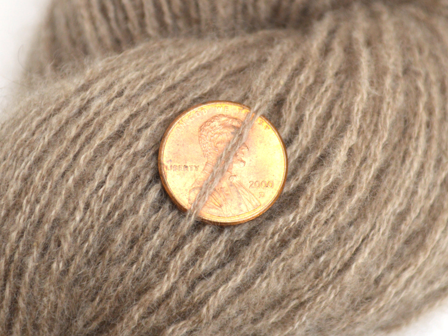 Fingering Weight Recycled Cashmere Yarn in Taupe