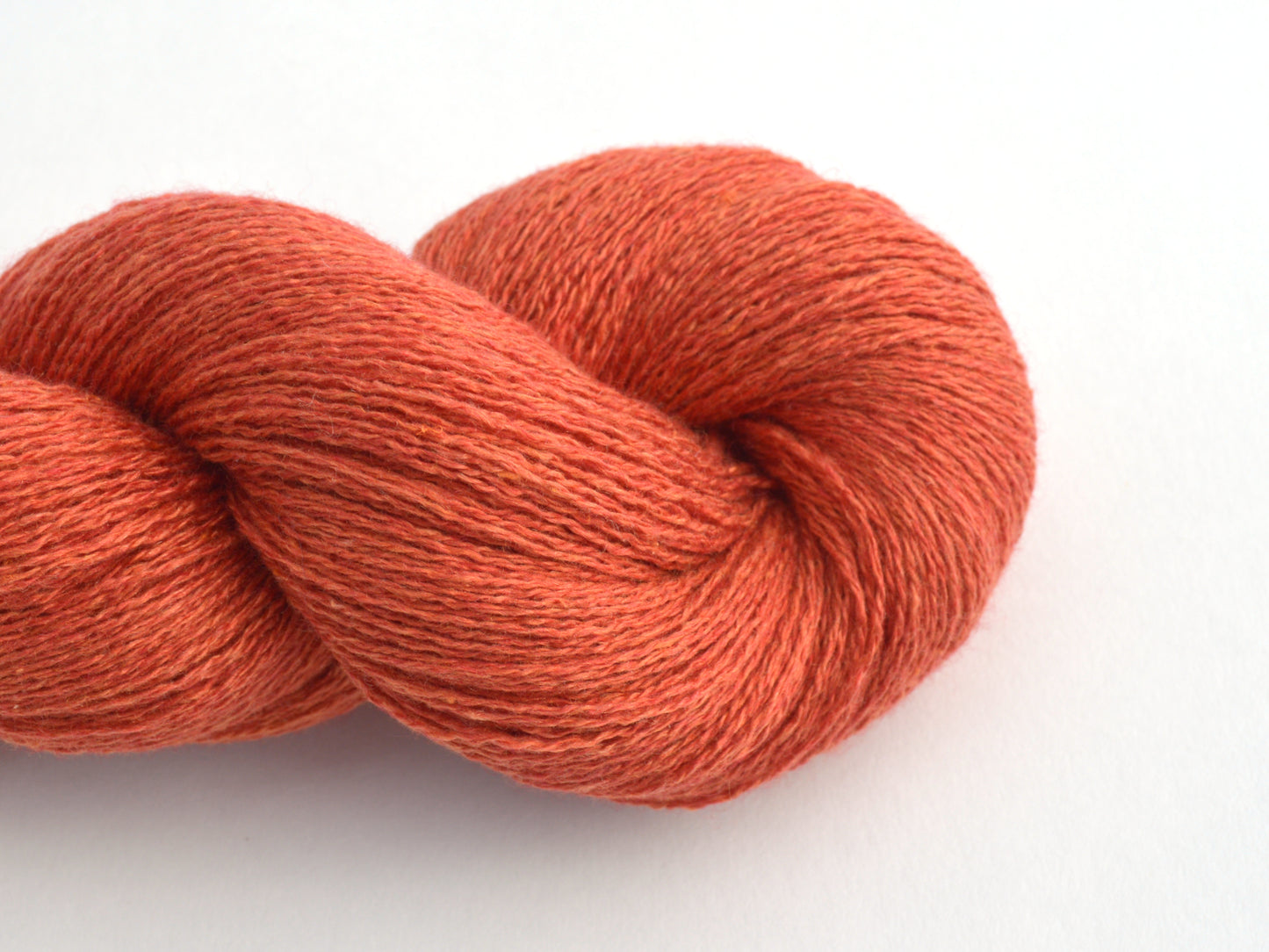 Lace Weight Recycled Silk Cashmere Yarn in Terracotta